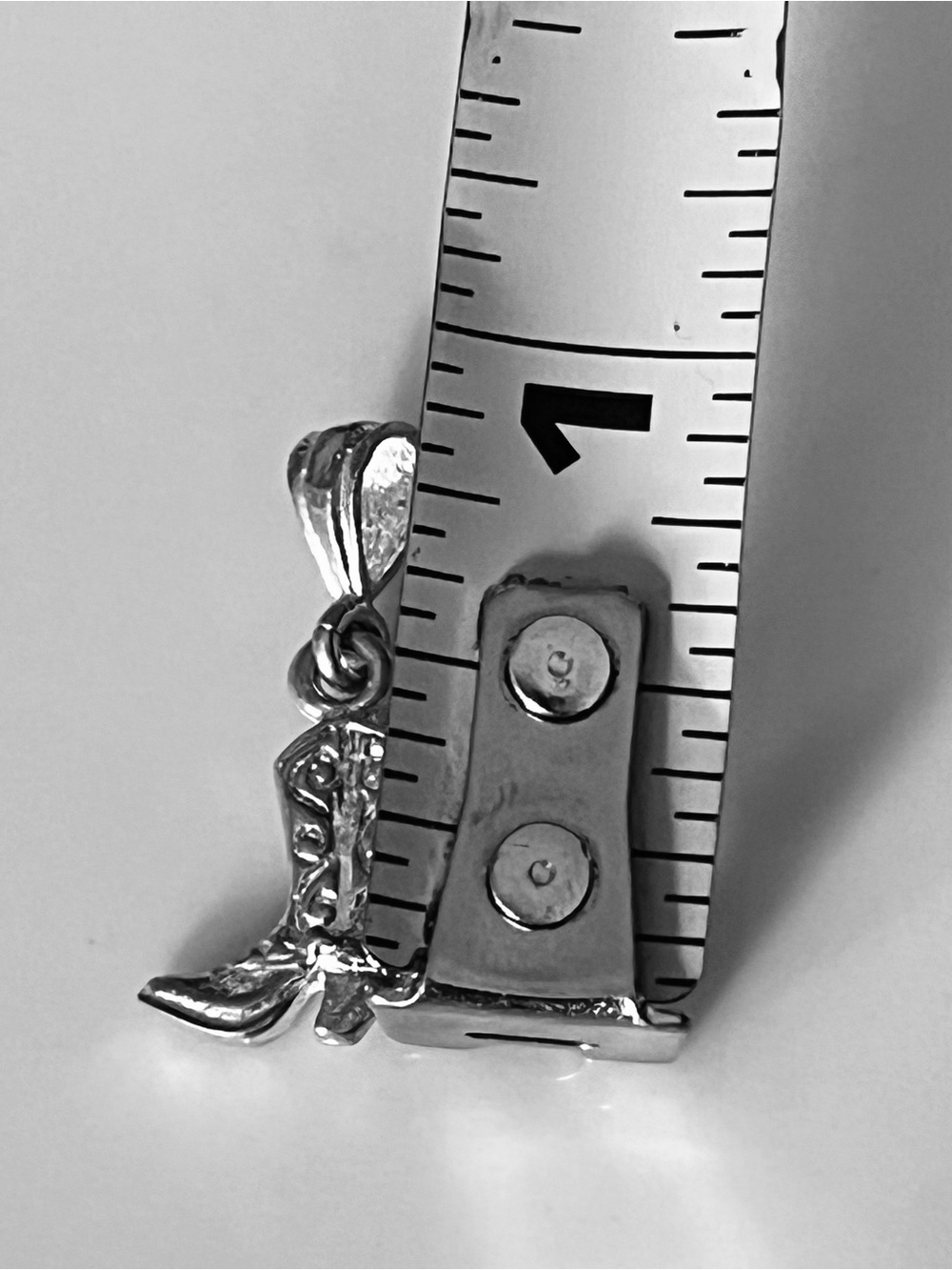 Sterling Silver Cowboy Boot Pendant Necklace Charm - Picture 6 of 10